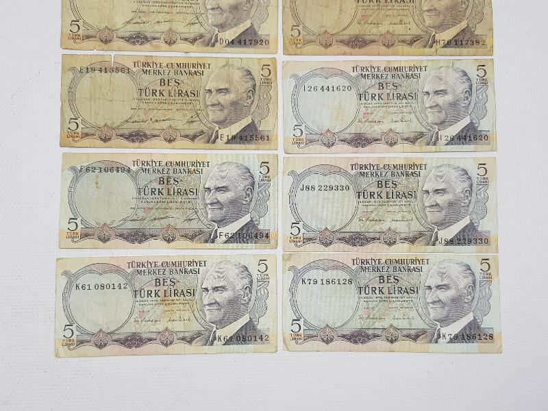 5. EMİSYON 10 ADET 5 LİRA