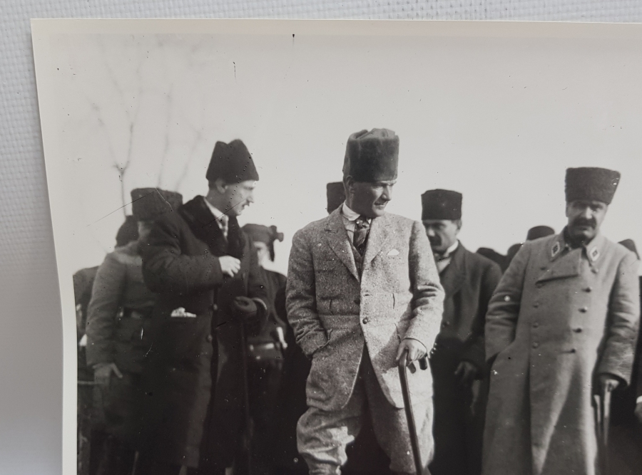 MUSTAFA KEMAL ATATÜRK VE DEVLET ERKANI ORJİNAL BÜYÜK BOY FOTOĞRAF