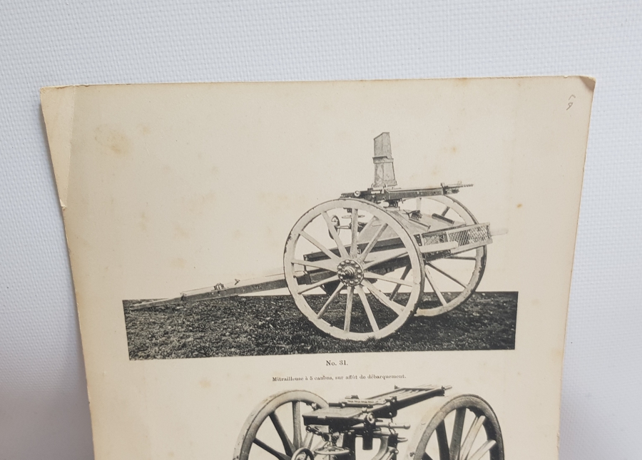 1. DÜNYA SAVAŞI OSMANLICA VE FRANSIZCA YAZILI TOP ARABALARI GRAVÜRÜ