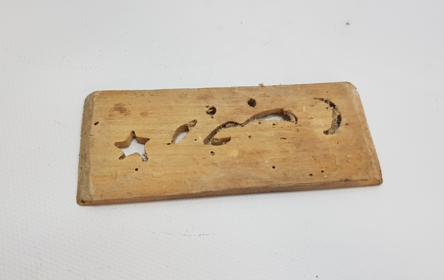 AY YILDIZLI VE OSMANLICA RECEP YAZILI AHŞAP BASKI BOYA KALIBI