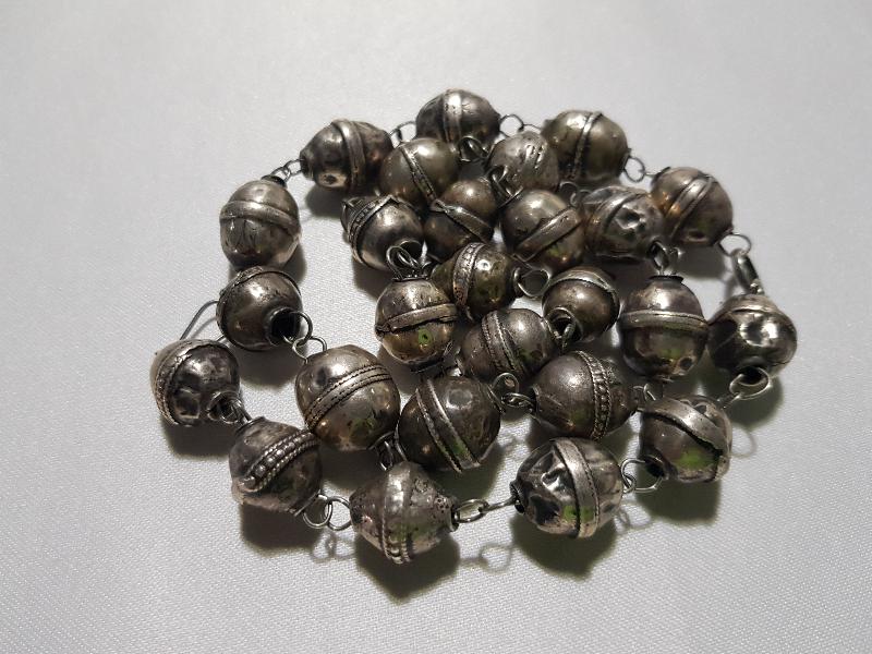 OSMANLI DÖNEMİ GÜMÜŞ TOPLARDAN DİZAYN EDİLMİŞ ERMENİ İŞİ GERDANLIK