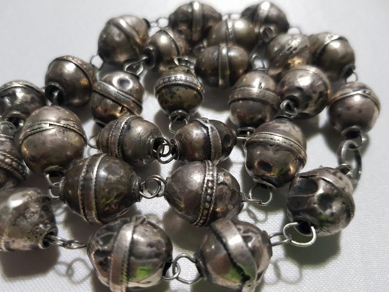 OSMANLI DÖNEMİ GÜMÜŞ TOPLARDAN DİZAYN EDİLMİŞ ERMENİ İŞİ GERDANLIK