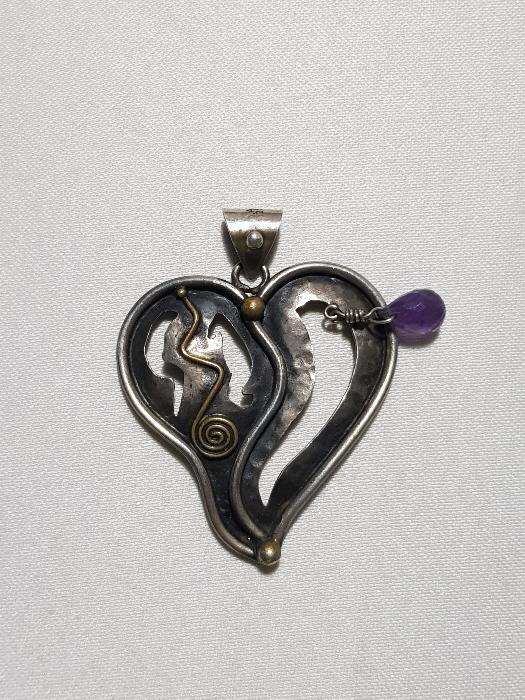 KALP FORMLU GÜMÜŞ KOLYE UCU