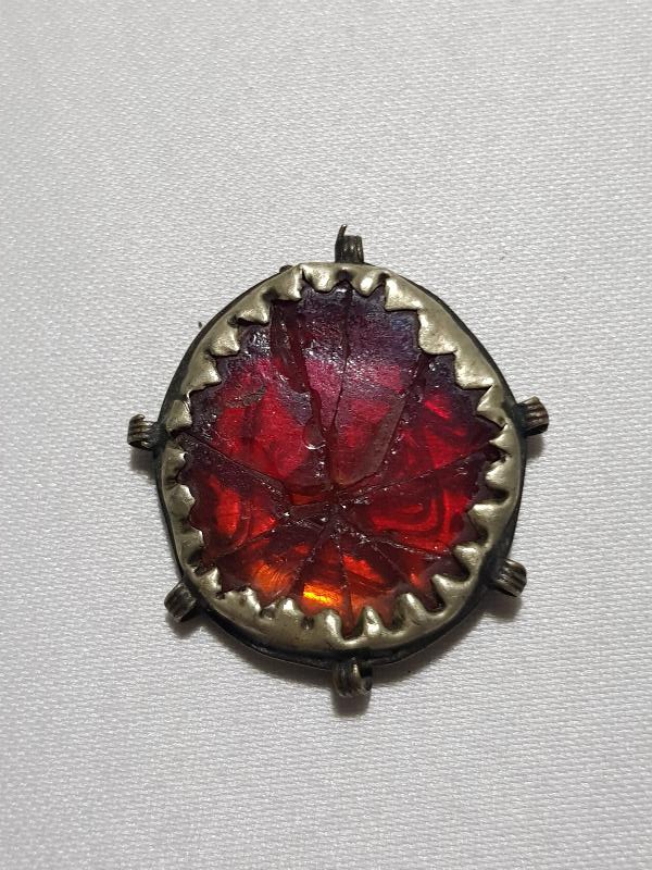 OSMANLI DÖNEMİ YADİGAR YAZILI BEYKOZ CAM KOLYE UCU