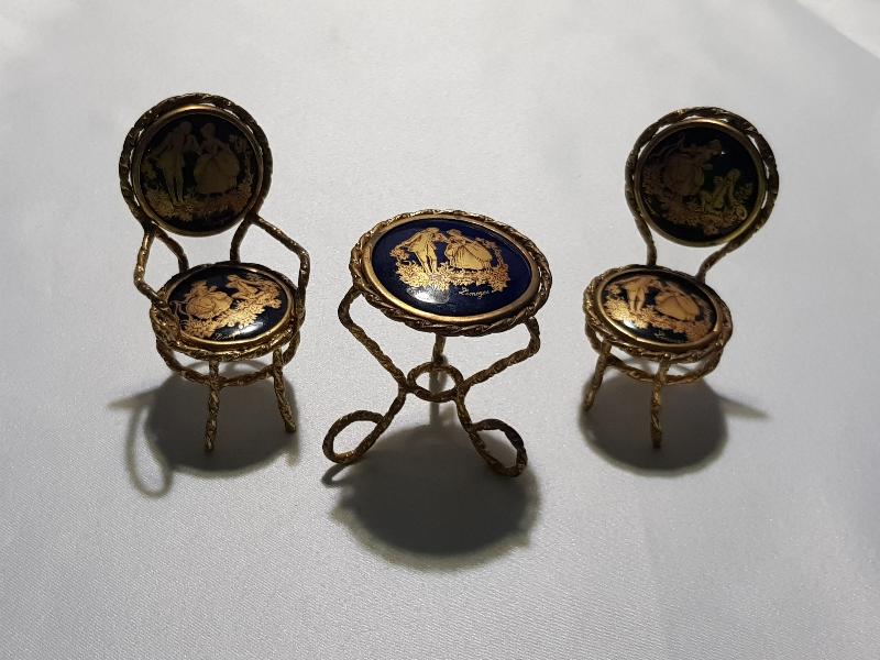 LİMOGES MİNYATÜR MASA VE SANDALYE BİBLOSU