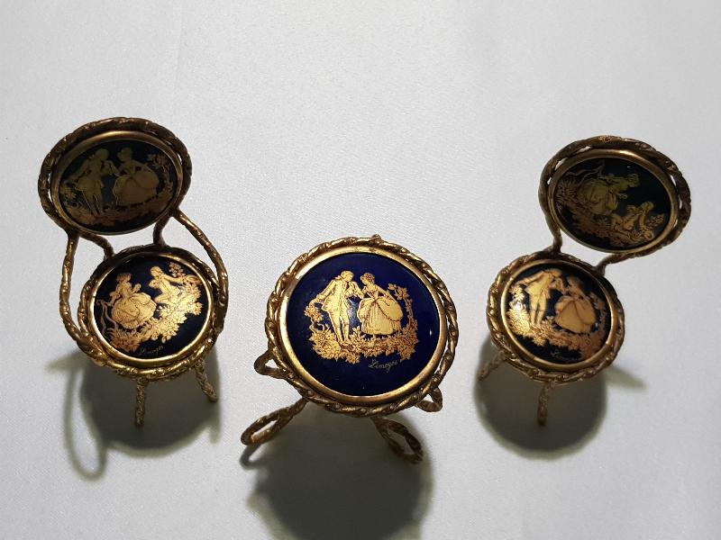 LİMOGES MİNYATÜR MASA VE SANDALYE BİBLOSU