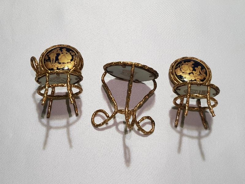 LİMOGES MİNYATÜR MASA VE SANDALYE BİBLOSU