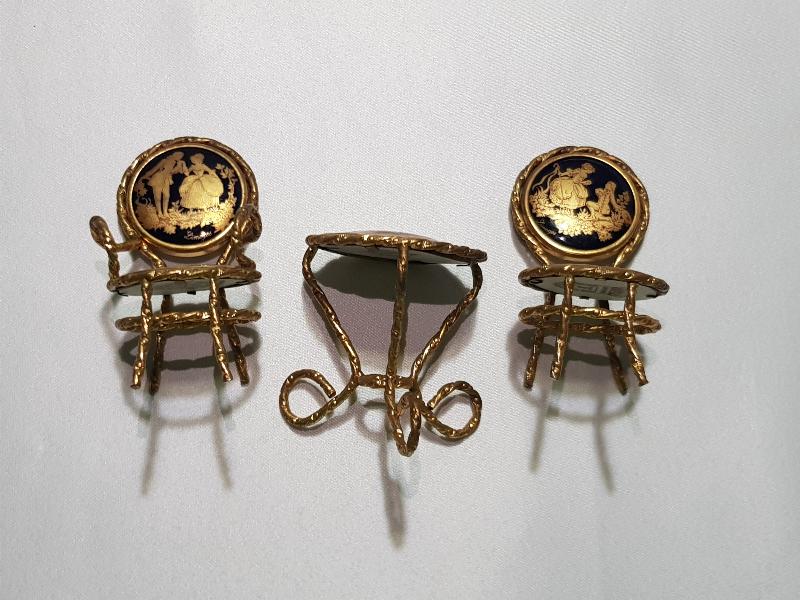 LİMOGES MİNYATÜR MASA VE SANDALYE BİBLOSU