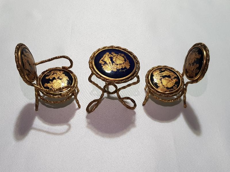 LİMOGES MİNYATÜR MASA VE SANDALYE BİBLOSU