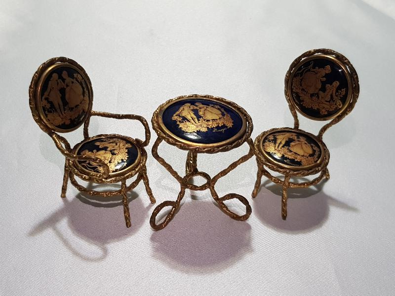 LİMOGES MİNYATÜR MASA VE SANDALYE BİBLOSU