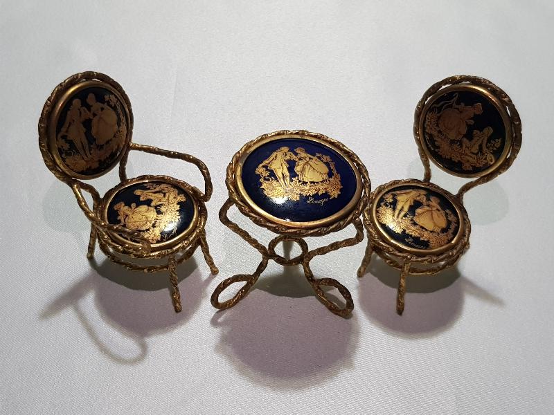 LİMOGES MİNYATÜR MASA VE SANDALYE BİBLOSU