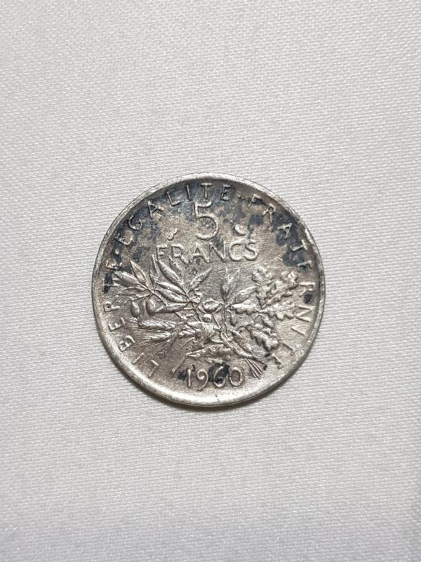 1960 FRANSA GÜMÜŞ 5 FRANK