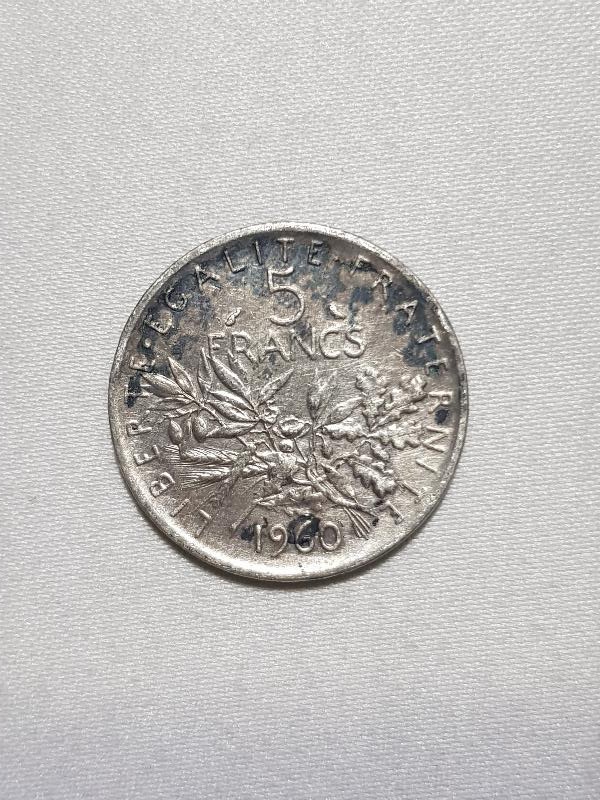 1960 FRANSA GÜMÜŞ 5 FRANK