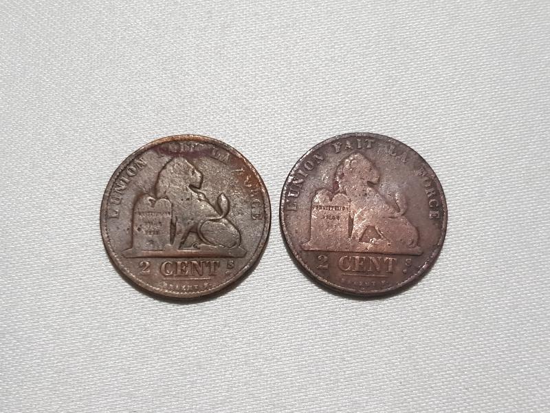 1870LERDEN İKİ ADET BELÇİKA 2 CENT