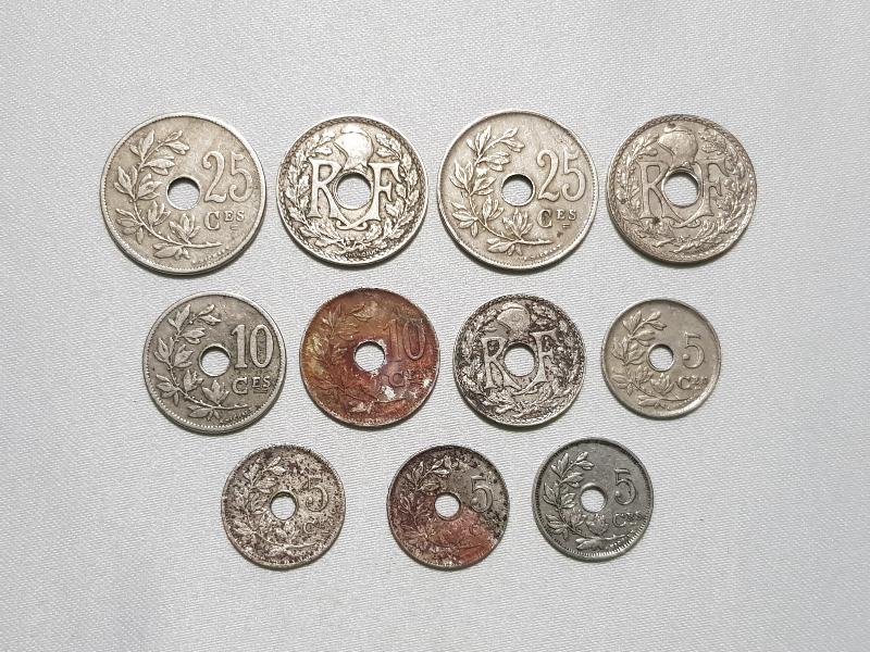 1904-1936 TARİHLERİ ARASINDA KULLANILMIŞ FRANSIZ MADENİ PARALARI LOTU