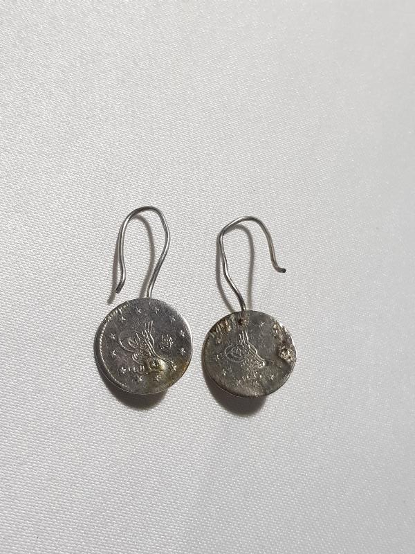 OSMANLI GÜMÜŞ PARALARDAN YAPILMIŞ KÜPE