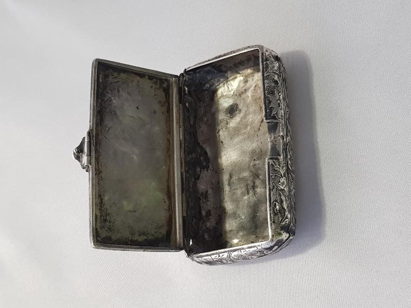 OSMANLI DÖNEMİ KALEM İŞÇİLİKLİ GÜMÜŞ SİGARA TABAKASI