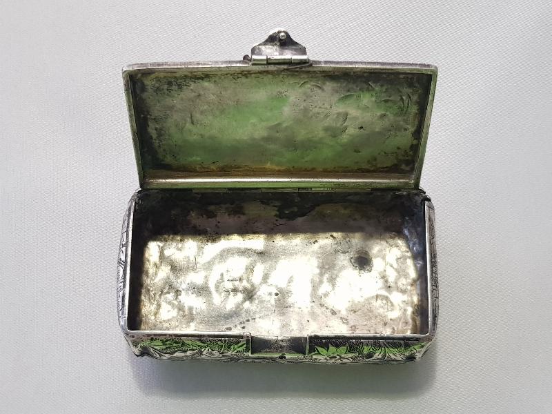 OSMANLI DÖNEMİ KALEM İŞÇİLİKLİ GÜMÜŞ SİGARA TABAKASI