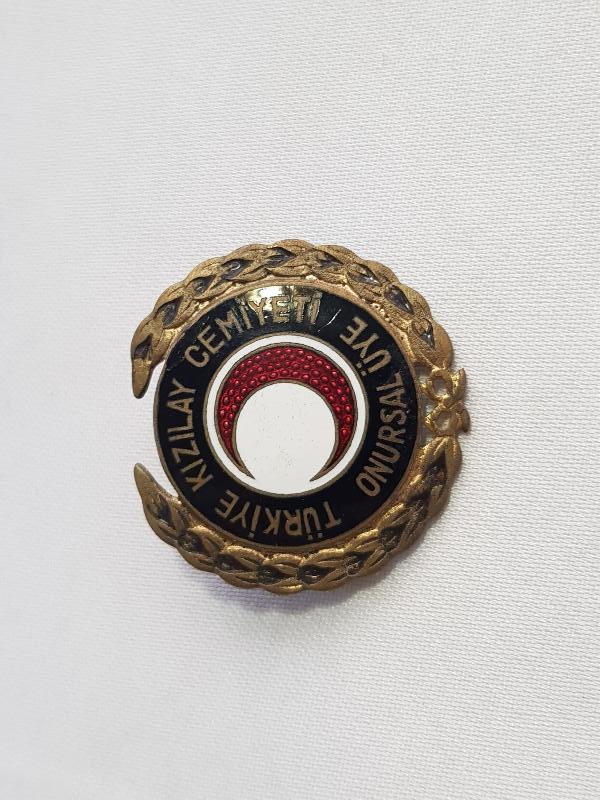 TÜRKİYE KIZILAY CEMİYETİ ONURSAL ÜYE YAZILI NADİR ROZET