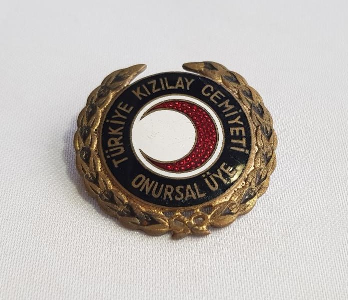 TÜRKİYE KIZILAY CEMİYETİ ONURSAL ÜYE YAZILI NADİR ROZET