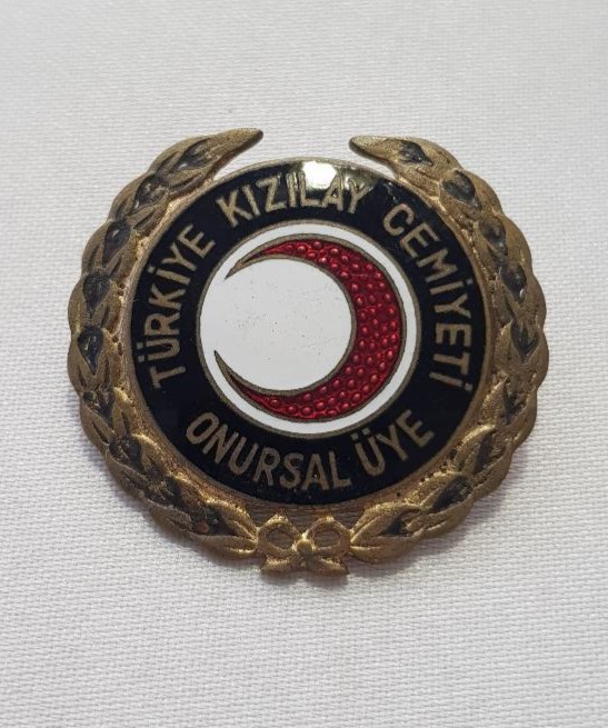 TÜRKİYE KIZILAY CEMİYETİ ONURSAL ÜYE YAZILI NADİR ROZET