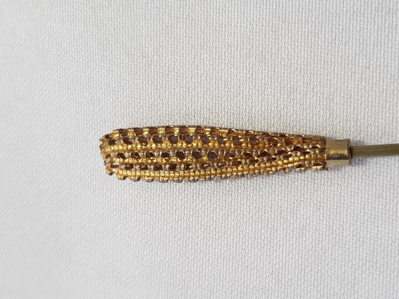 OSMANLI DÖNEMİ İZMİR LEVANTEN İŞİ ALTIN KAPLAMA SAÇ İĞNESİ