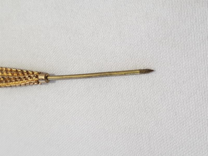 OSMANLI DÖNEMİ İZMİR LEVANTEN İŞİ ALTIN KAPLAMA SAÇ İĞNESİ