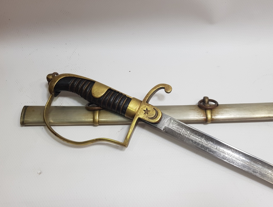 OSMANLI DÖNEMİ RUM PAŞAYA AİT ÖZEL YAPIM YUNANCA YAZILI ÇOK NADİR MERASİM KILICI