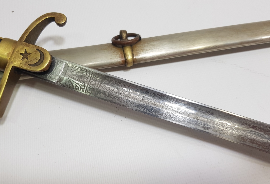 OSMANLI DÖNEMİ RUM PAŞAYA AİT ÖZEL YAPIM YUNANCA YAZILI ÇOK NADİR MERASİM KILICI