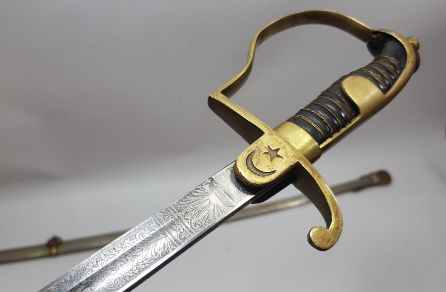 OSMANLI DÖNEMİ RUM PAŞAYA AİT ÖZEL YAPIM YUNANCA YAZILI ÇOK NADİR MERASİM KILICI