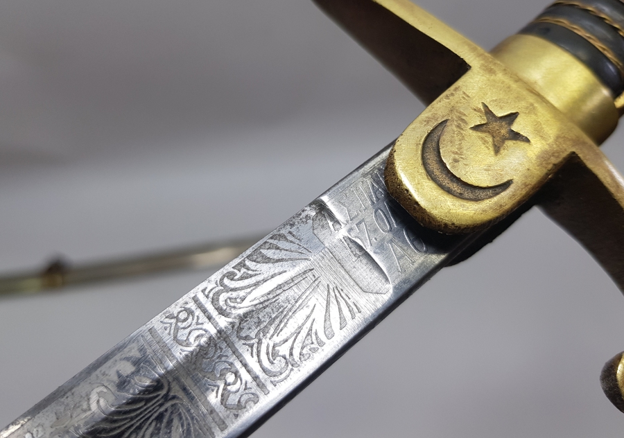 OSMANLI DÖNEMİ RUM PAŞAYA AİT ÖZEL YAPIM YUNANCA YAZILI ÇOK NADİR MERASİM KILICI