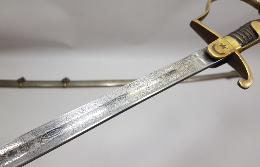 OSMANLI DÖNEMİ RUM PAŞAYA AİT ÖZEL YAPIM YUNANCA YAZILI ÇOK NADİR MERASİM KILICI