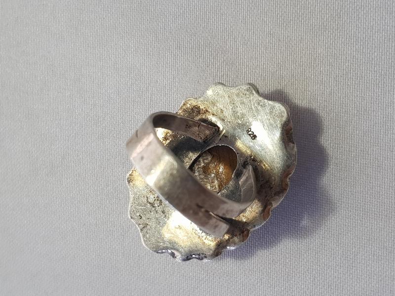 KAPLAN GÖZÜ TAŞLI GÜMÜŞ YÜZÜK