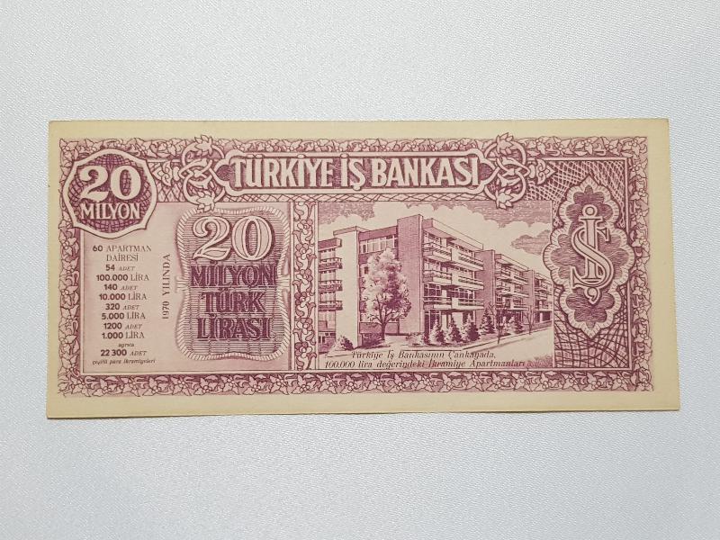 1970 TÜRKİYE İŞBANKASI PARA BENZERİ İKRAMİYE PLANI
