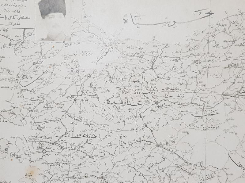 MİLLİ MÜCADELE SERİSİ ATATÜRK RESİMLİ VE BATI ANADOLU HARİTALI OSMANLICA YAZILI KARTPOSTAL