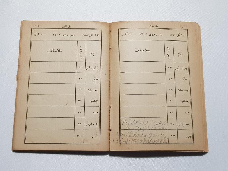 OSMANLI DÖNEMİ CEP TAKVİMİ