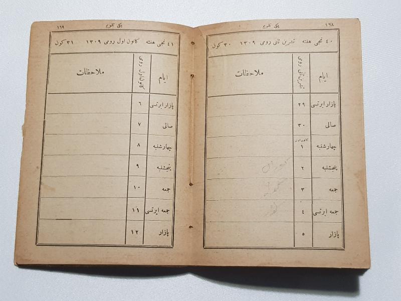 OSMANLI DÖNEMİ CEP TAKVİMİ