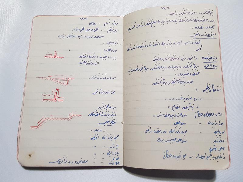 1. DÜNYA SAVAŞI DÖNEMİ 1914 TARİHLİ EL YAZMA SUBAY EĞİTİM DEFTERİ