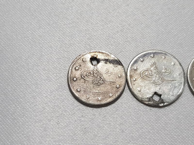 SULTAN MEHMET REŞAT DÖNEMİ 3 ADET GÜMÜŞ 2 KURUŞ