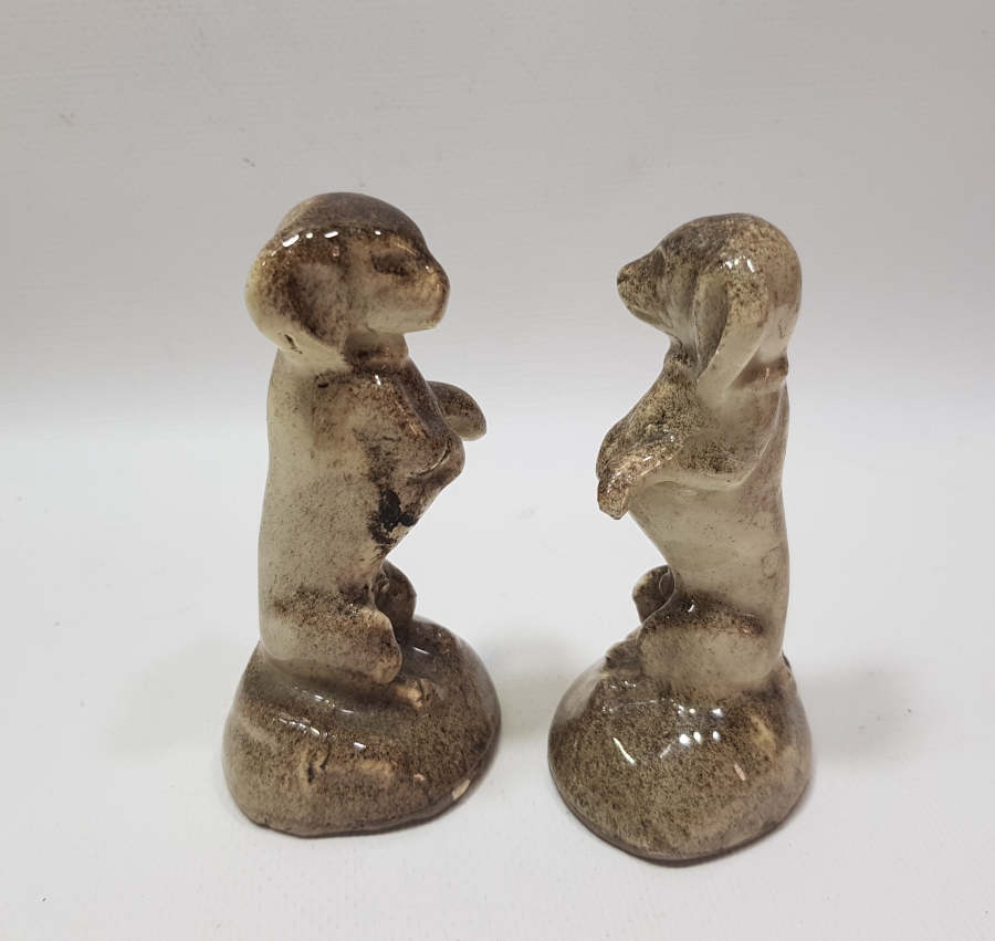 BİR ÇİFT ANTİKA KÜTAHYA KÖPEK BİBLOSU