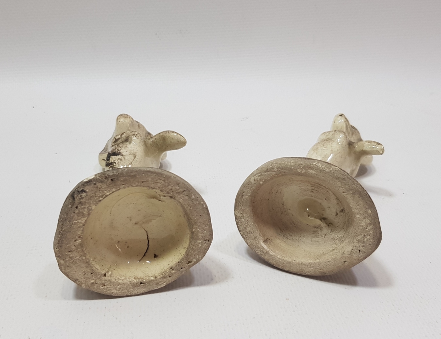 BİR ÇİFT ANTİKA KÜTAHYA KÖPEK BİBLOSU