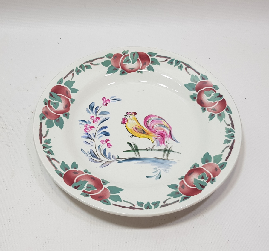 OSMANLI DÖNEMİ HOROZLU PORSELEN TABAK