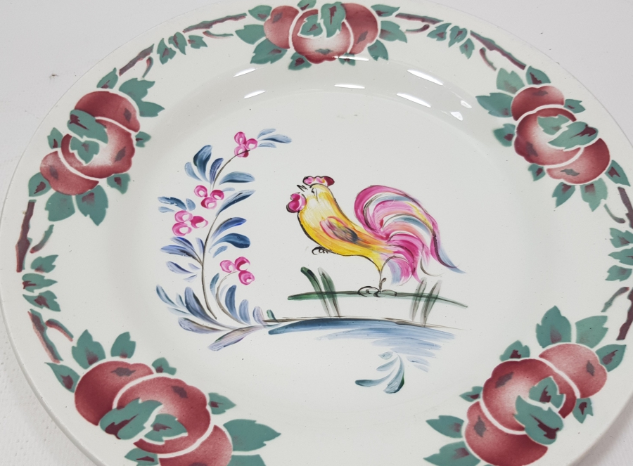 OSMANLI DÖNEMİ HOROZLU PORSELEN TABAK