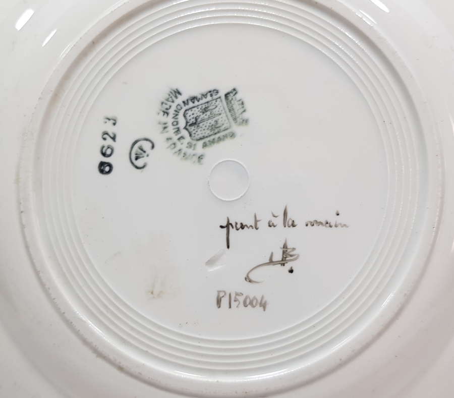 OSMANLI DÖNEMİ HOROZLU PORSELEN TABAK