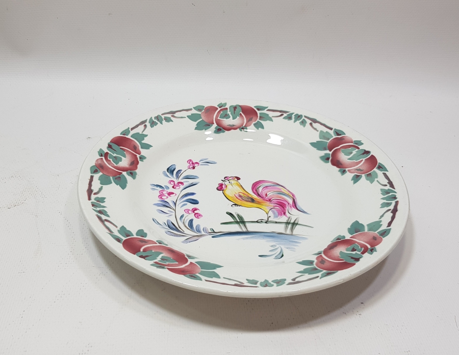 OSMANLI DÖNEMİ HOROZLU PORSELEN TABAK