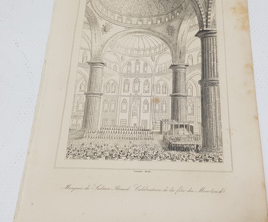 1840LAR SULTAN AHMET CAMİİ NDE MEVLÜD GRAVÜRÜ