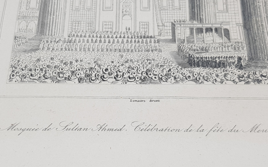 1840LAR SULTAN AHMET CAMİİ NDE MEVLÜD GRAVÜRÜ