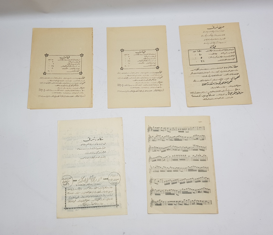 OSMANLI DÖNEMİ 5 ADET NOTA KİTAPÇIĞI