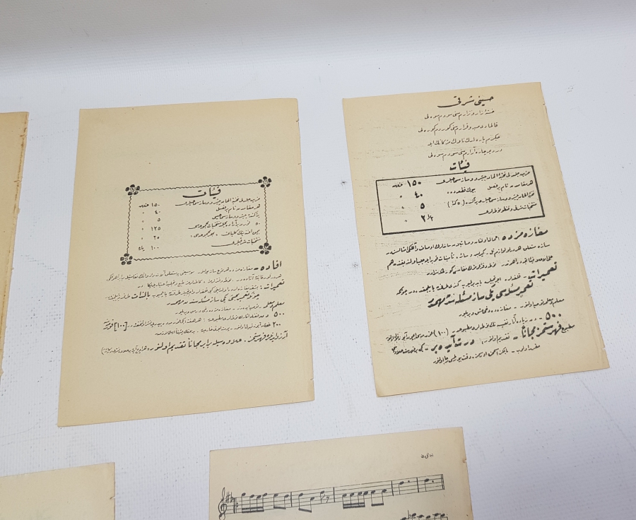 OSMANLI DÖNEMİ 5 ADET NOTA KİTAPÇIĞI