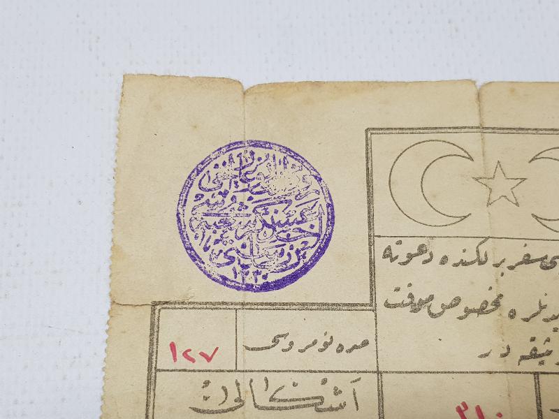 1. DÜNYA SAVAŞI ÇOK NADİR OSMANLICA SEFERBERLİK VESİKASI